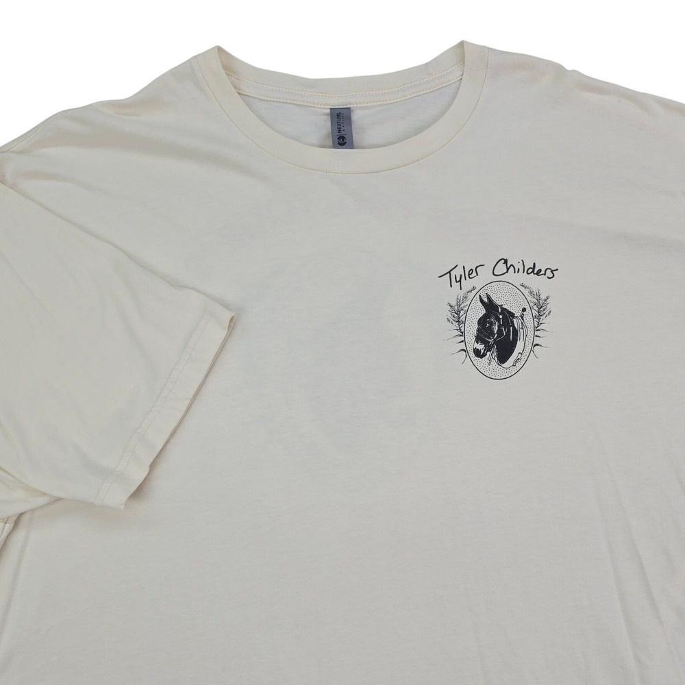 Tyler Childers Mule Pull Tour 24 T Shirt Mens 3XL Cream Graphic Concert Tee 2024